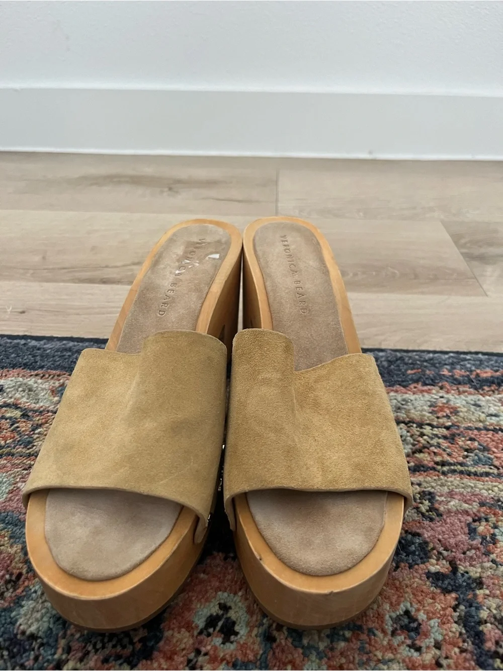 Veronica Beard Hannalee Platform Sandals in Desert Suede